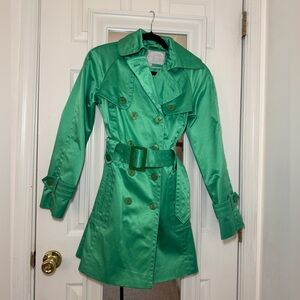 Jessica Simpson Y2K Emerald Green Belted Trench Coat
